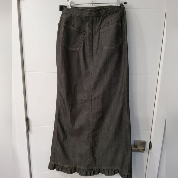 KENZO Jeans Wrap Embroidered Maxi Skirt Size 36/4 - Picture 3 of 12